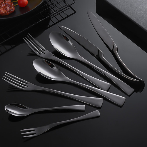 Cross-border Kaya stainless steel knife, fork and spoon, Western food tableware set, steak knife, fork and spoon, high-looking coffee spoon, knife and fork