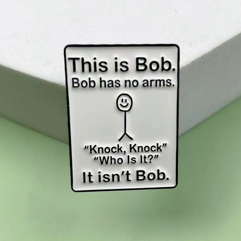 Broche geométrico de letras inglesas transfronterizas, ropa de moda personalizada, decoración de mochilas, accesorios, insignias de metal