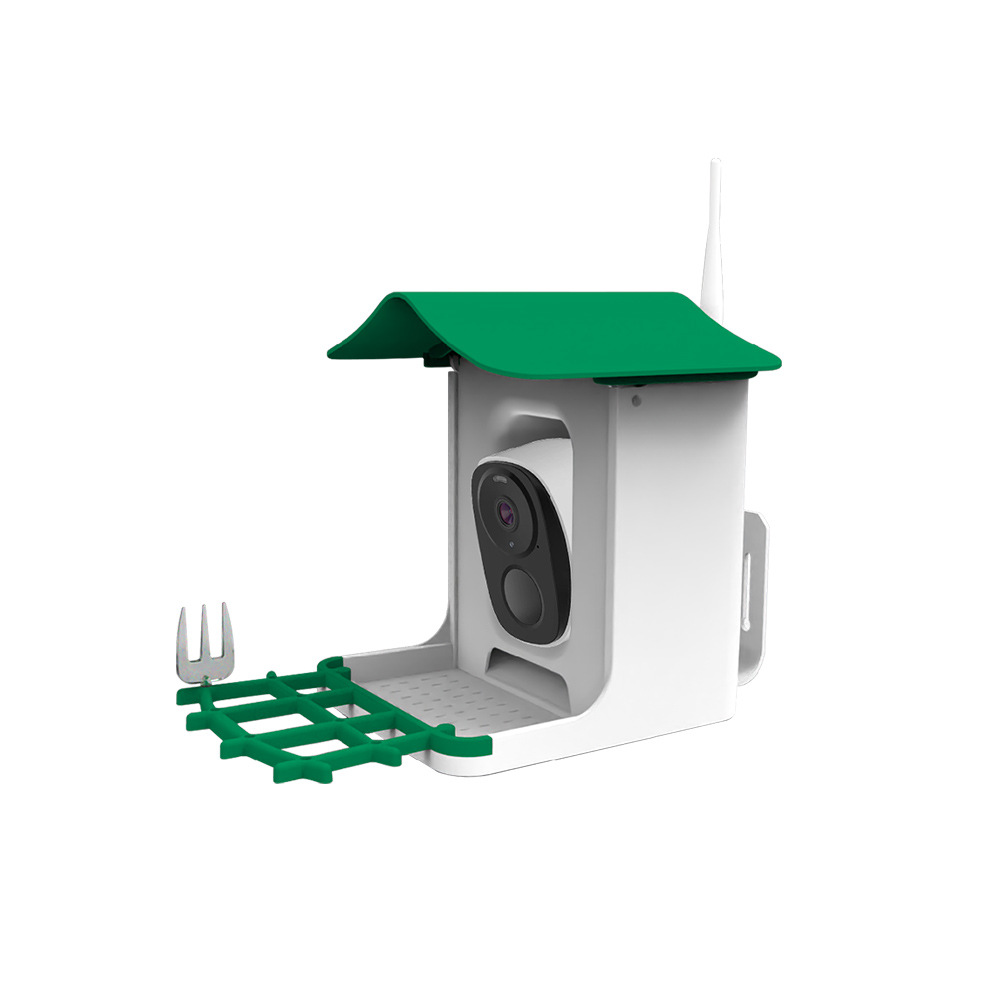 Comedero para Aves con Cámara Inteligente IA de Plástico ABS y PC Solar Impermeable para Jardín
