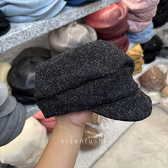日系气质时尚混色马术帽女秋冬新款韩版文艺百搭显脸小报童帽批发