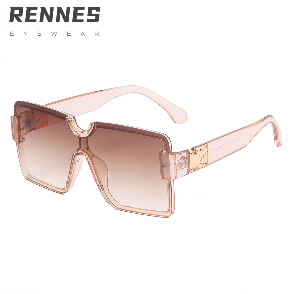 2022 nueva moda personalizada sin montura de una pieza gafas de sol cuadradas casual retro gafas de sol de tiro callejero 98060