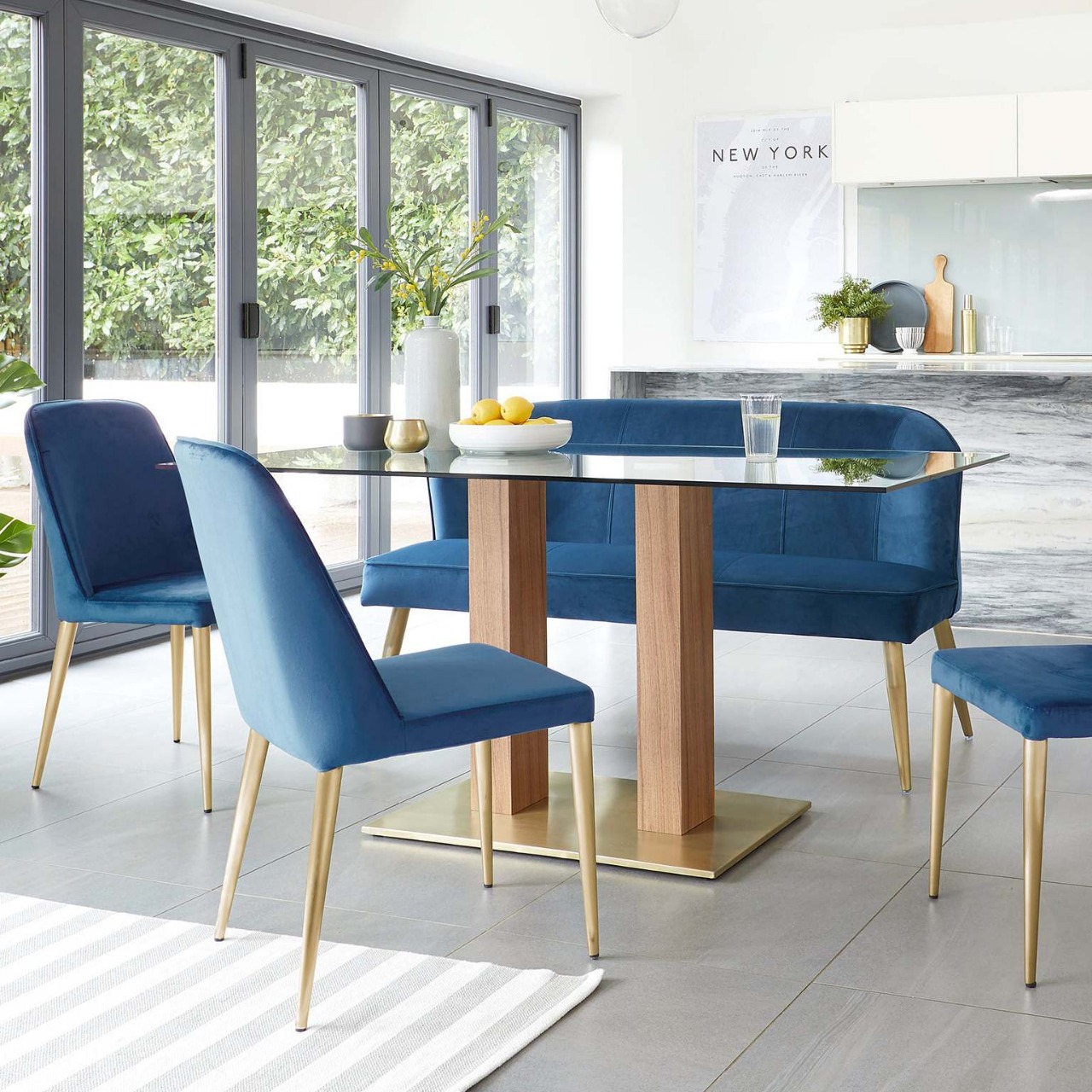 Mesa de comedor de exportación de vidrio temperado mesa de comedor de lujo ligera de alta calidad mesa de roca mesa de comedor simple moderna silla