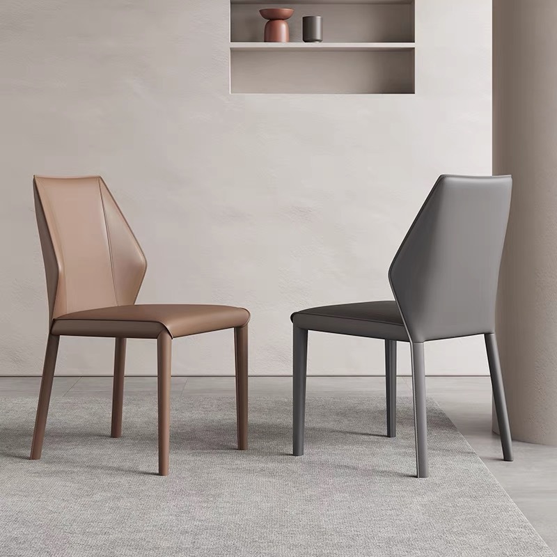 Sillas de comedor italianas de estilo doméstico minimalista, sillas de estilo de diseño de estilo moderno y cómodo.