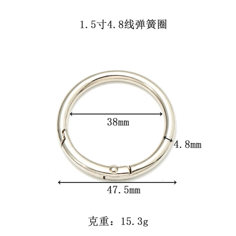 Accesorios de hardware para equipaje de hebillas de resorte de aleación de zinc en stock con hebillas de anillo abiertas