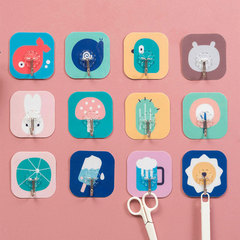 Cartoon pattern hook behind the door hook without punching kitchen bathroom self-adhesive traceless hook multi-functional strong hook