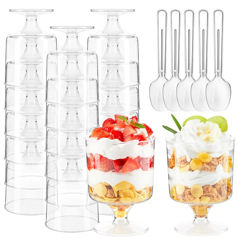 Disposable mousse, plastic shot glass, wineglass, 150 ml