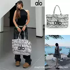 Alo Yoga Women's Large Canvas Shoulder Tote Bag - Shopping, Sports, Casual, Gym Bag