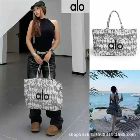 Alo Yoga Women's Large Canvas Shoulder Tote Bag - Shopping, Sports, Casual, Gym Bag