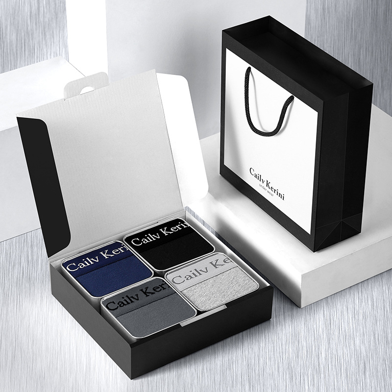 4 square boxes [sapphire blue + black + dark gray + light gray]