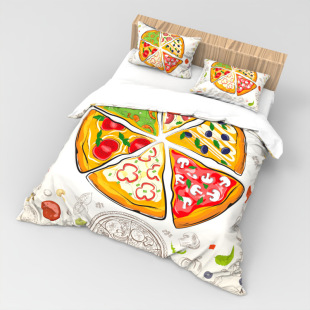 3D Digital Printing Full Polyester Bed Three-Piece Set Cross-Border Amazon Dropshipping Source Manufacturer Foreign Trade Bedding