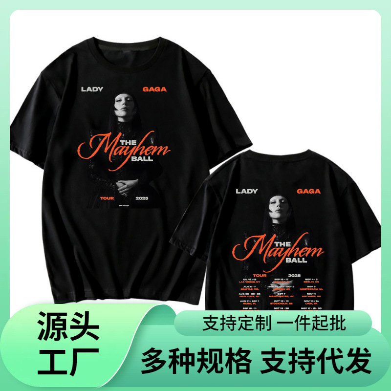 [European Size Cotton t] Lady Gaga the Mayhem Ball Tour 2025 T-Shirt for Men and Women Can Be Cotton