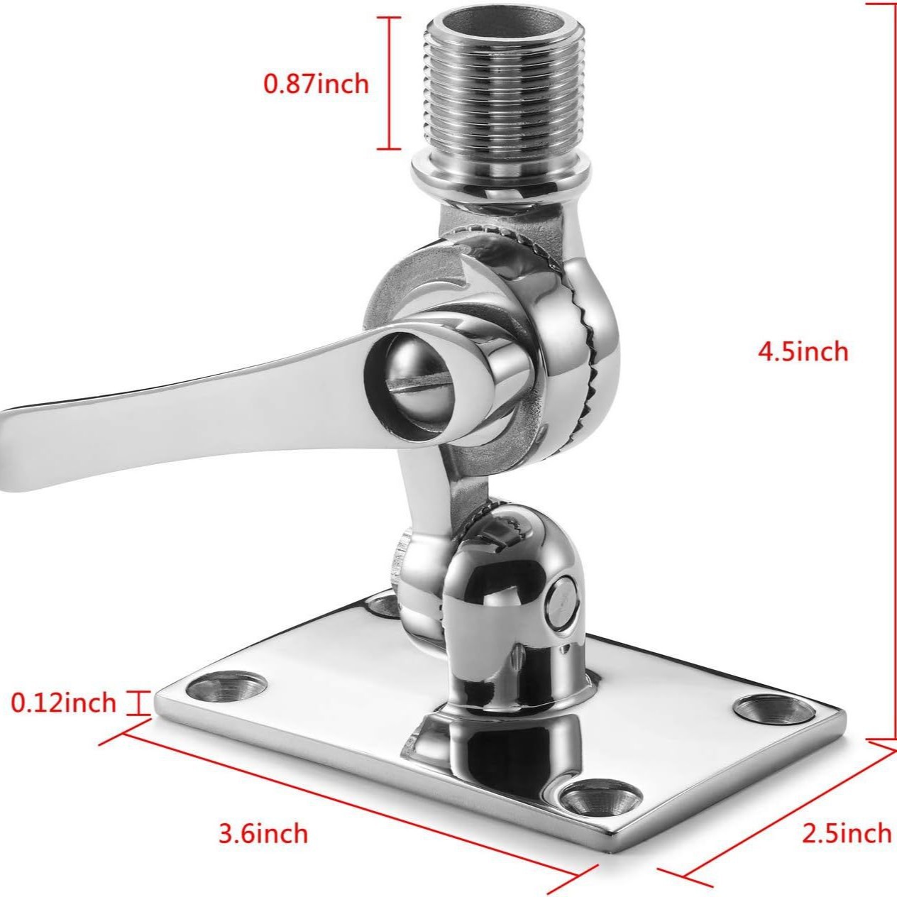 Matsutec 船用GPS支架 VHF AIS天线支架 分塑料316不透钢底座25mm