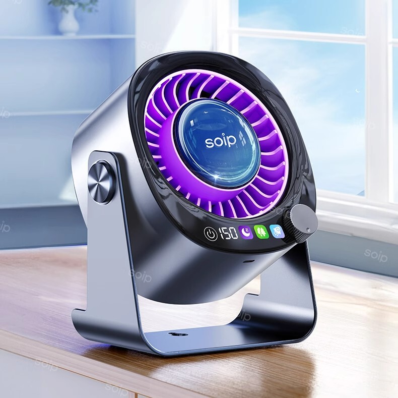 新商品【16 ℃ 可変周波数冷風】デスクトップファン 空気循環ファン 静音小型小型ファン オフィス|undefined