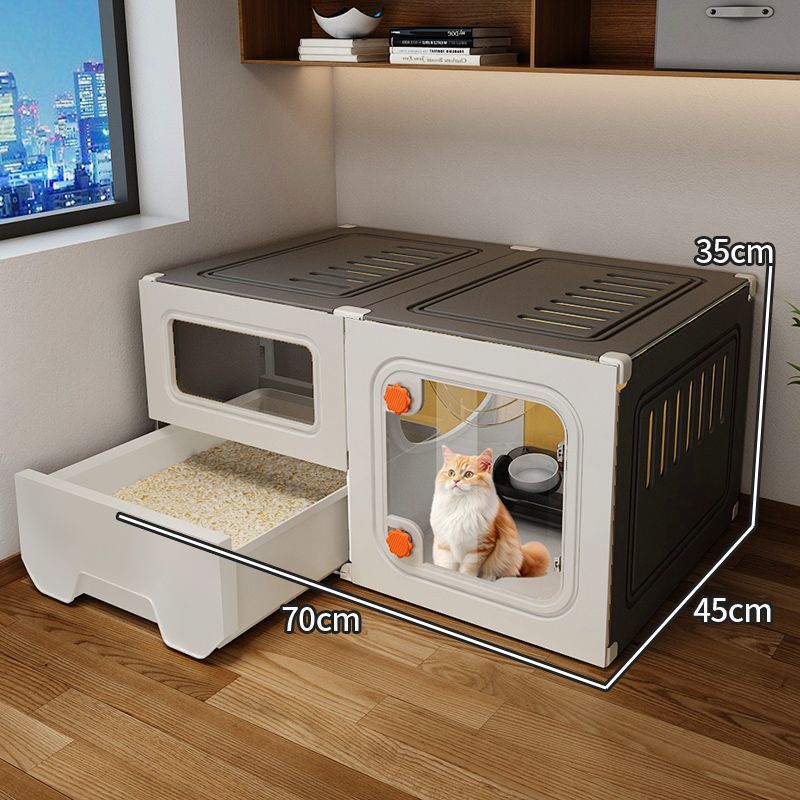 70*45*35 회색 고양이 배변 상자 통합