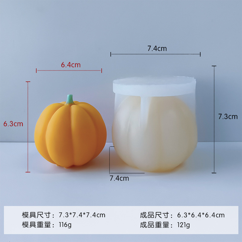 Jiahuimei 3D calabaza molde de silicona Halloween decoraciones DIY calabaza aromaterapia vela chocolate