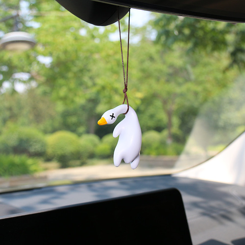 Cross-border car pendant car swing duck creative cute rearview mirror pendant car interior decoration small roast duck pendant