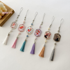 Chinese-style cheongsam classical temperament pendant, Hanfu flowing silk accessory, retro Chinese-style makeup for young girls, mobile phone bag pendant