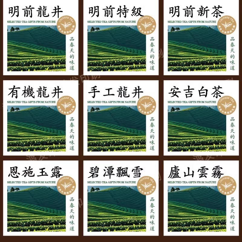 2025新茶明前特级标签贴纸安吉白茶高山云雾茶叶罐封口贴