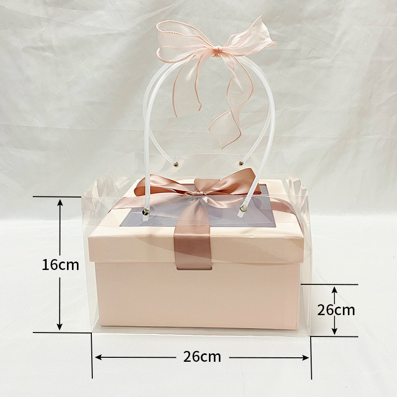 Directo de fábrica transparente flor bolso trapezoidal ramo bolso de mano Día DE LA Madre bolsa de regalo de mano