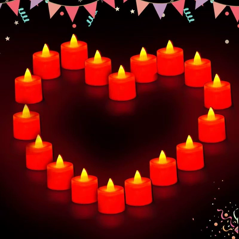 Светодиодная цифровая свеча, красная оболочка, красный свет, праздничное благословение, признание, свадебное предложение, макет места, реквизит, свеча