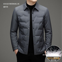 厂家羽绒服男士秋冬季轻薄商务休闲短款翻领白鸭绒保暖中年爸爸装