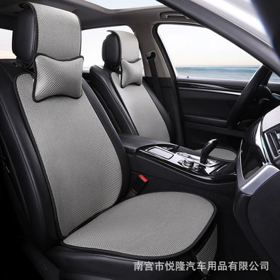 Directly from the Manufacturer, 3D Stereo Knitted Ice Silk Car Seat Cushion, Suitable for All Seasons, Comfortable, Breathable, Non-Slip Ice Silk Seat Cushion (Multi-function pad) - gray-standard-driver-passenger-seat-cover-set
