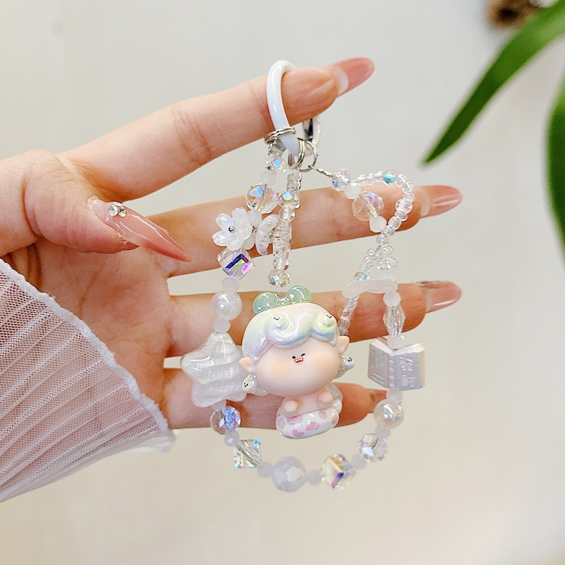 Genuine Lilith lindo grano pintura al óleo estrella nueva aleación cristal resina linda cadena de teléfono móvil bolso colgante de teléfono móvil