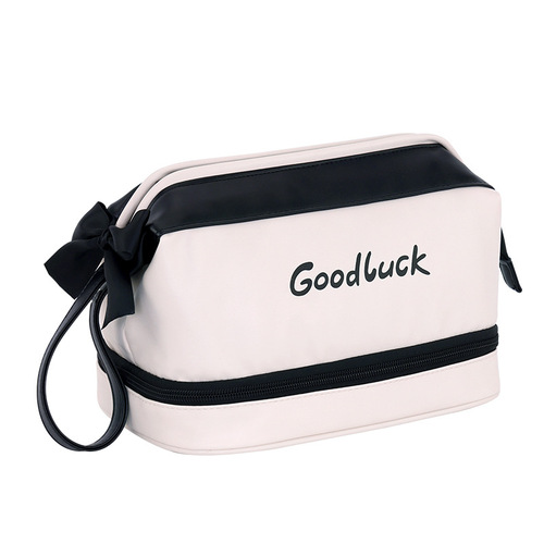 Xiaoxiangfeng cosmetic bag double-layer partitioned storage high-end cosmetics storage bag wash bag