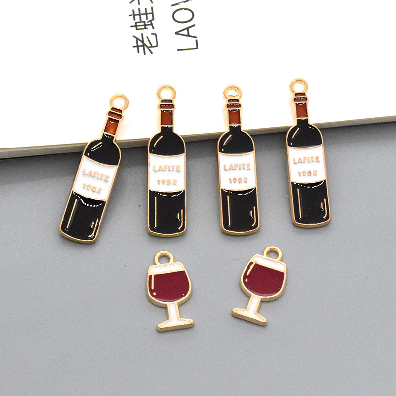 8g Weight Pendant Jewelry Making Type DIY Jewelry Accessories, Earrings, Keychain, Necklace Classification 10 Pieces Quantity Alloy Material Bottle, Wine Glass, Wine Bottle Pattern Simple Style, Classic Style Style Enamel, Stoving Varnish, Stoving Varnish Craft 10 Pieces Alloy Bottle Wine Glass Wine Bottle Pendant DIY Jewelry Accessories Earrings Keychain 2