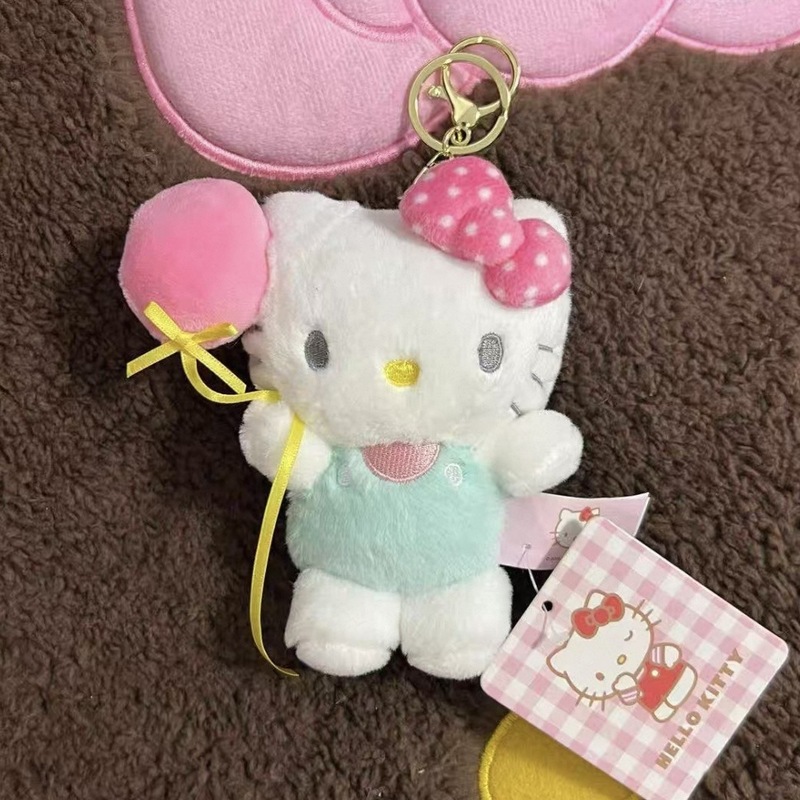 正版三丽鸥hellokitty毛绒挂件kt凯蒂猫小玩偶公仔钥匙扣书包挂饰|undefined