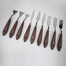 9款异形油画刮刀  水墨肌理刀 木质调色刀 颜料挑刀
