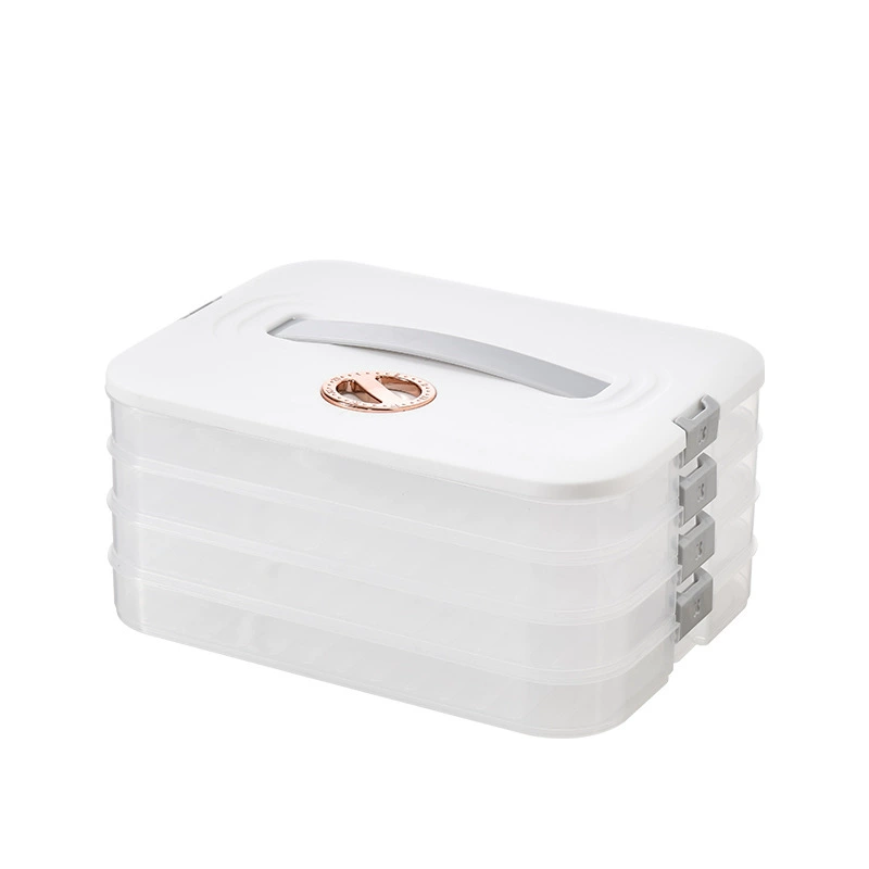 Dumpling Storage Box Household, Multi-Layer Refrigerator & Freezer Container, 1–4 Layers, Large