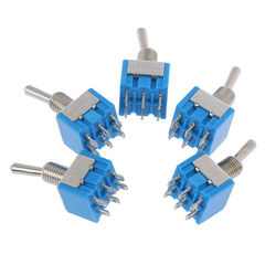 6MM Push Button Switch MTS-202 6-Pin 2-Position Rocker Switch Double Pole Double Throw Switch 6A 125V Toggle Switch