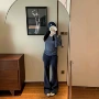 版型微喇螺纹秋冬长裤