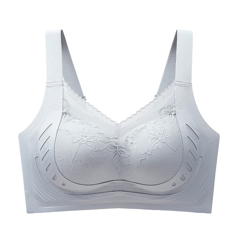 Gran tamaño de encaje de elevación de ropa interior damas delgada, pecho grande y pequeño, sujetador de colapso de pecho anti-caída, sujetador de soporte superior