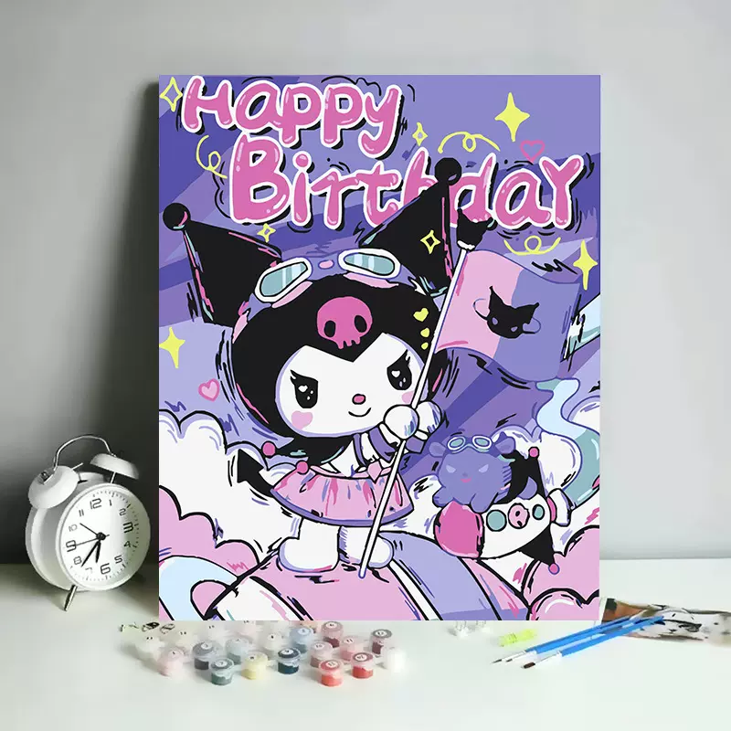 数字油画diy卡通动漫填充填色油彩画儿童益智涂色手工画彩绘