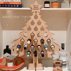 跨境木质倒计时酒架圣诞节与情人节派对放置器家居工艺品木制摆件