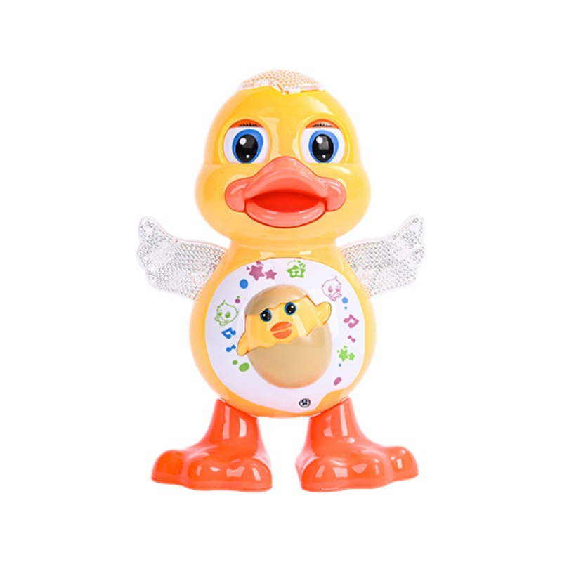 Juguete eléctrico interactivo para bebés, patito de dibujos animados que baila y canta, camina y se balancea con sonido espacial