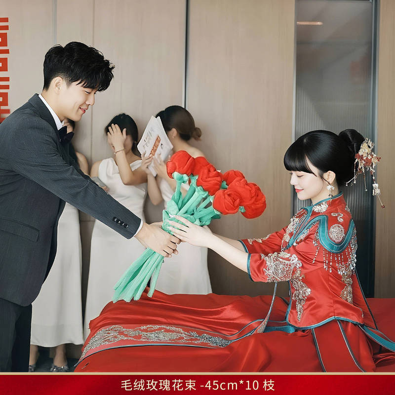 一路生花接亲游戏道具超大红玫瑰花结婚求婚接新娘表白装饰七夕|undefined