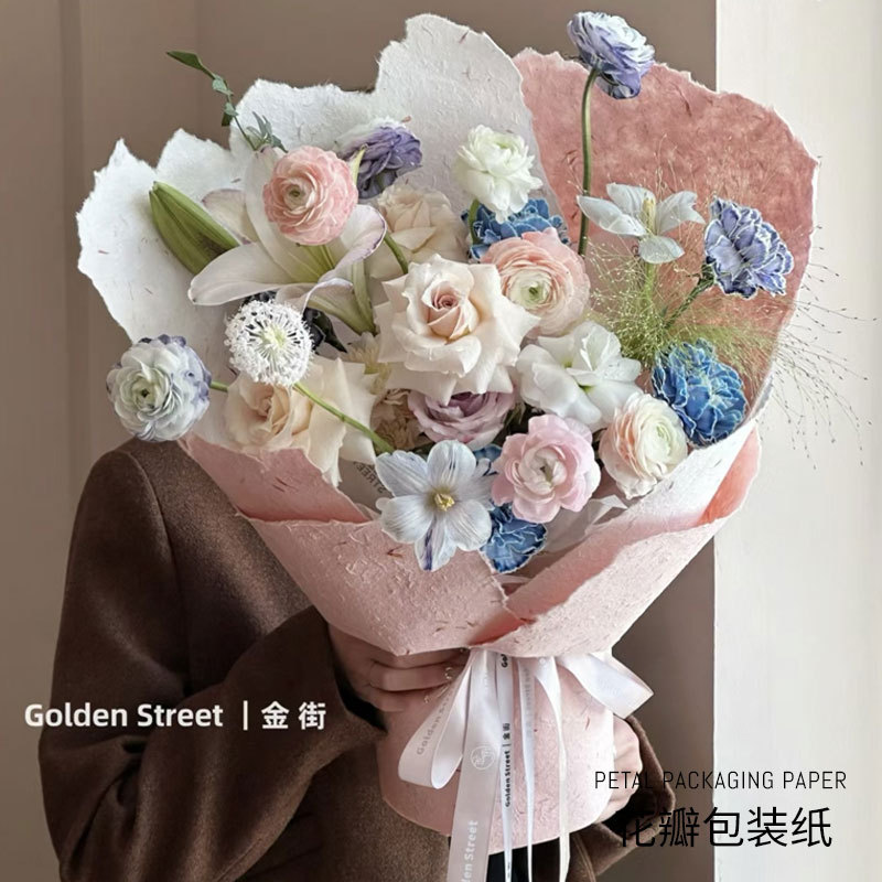 Papel de pétalos rasgado Huaxi, ramo de flores, papel de flores, papel de regalo, papel de regalo, floristería, papel hecho a mano