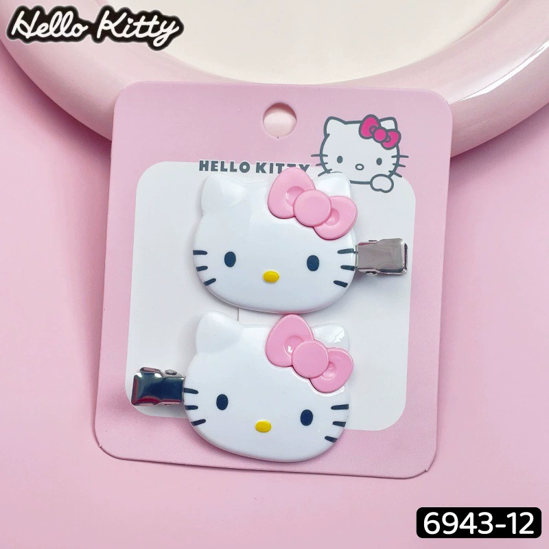 Заколки для волос Hello Kitty - подлинная детская заколка, пара розовая или красная