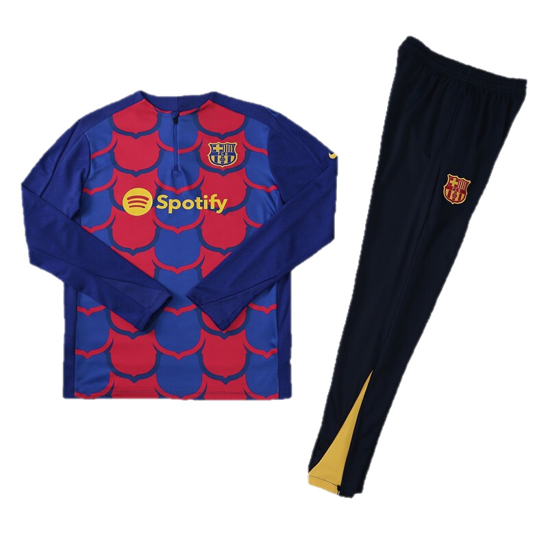 Barça camiseta de entrenamiento de fútbol adulto hombre niño juego de invierno Barça juego de manga larga número de impresión