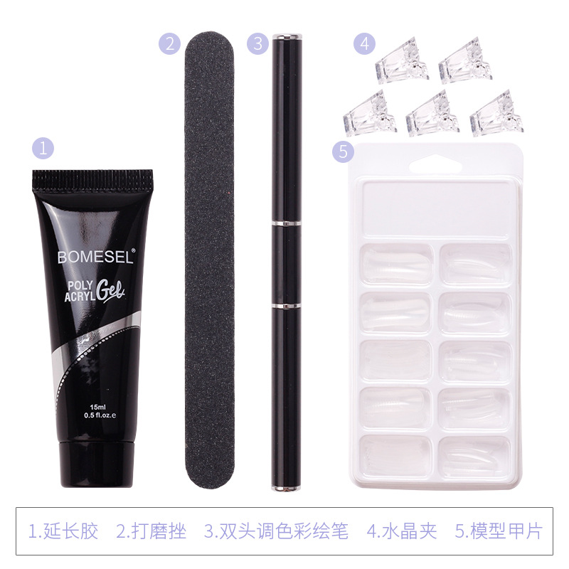 Suministro directo transfronterizo de extensión de uñas pegamento titular sin papel extensión rápida modelo de cristal sin dolor traje de clip de pegamento de cristal