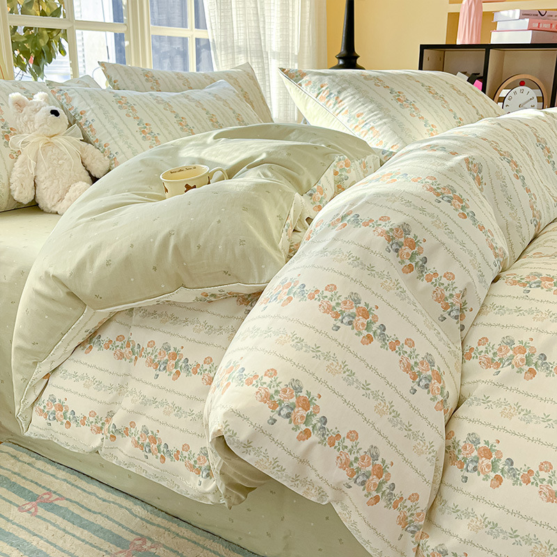 El té de camelia es fragante (¡recomendado!) / Juego de sábanas de 1,2 m de tres piezas [funda de edredón 150*200cm sábana de cama 180*230cm funda de almohada 48*74cm * 1]