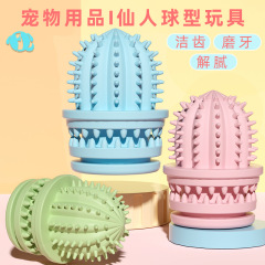 New Pet Toy Durable Chewable Cute Cactus Brushing TPR Toy Ball for Dogs Wholesaling