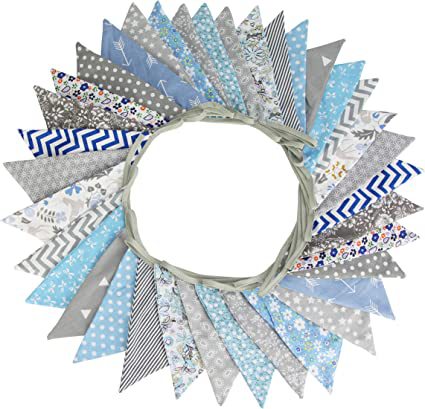 Nueva Bandera de triángulo de algodón decoración de fiesta de cumpleaños papel colorido bandera del Día de los niños Bandera de algodón bandera colgante bandera del jardín