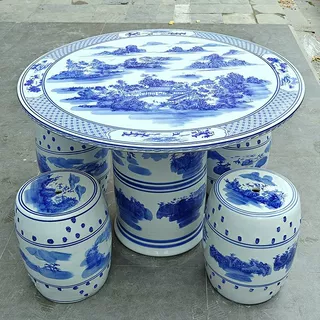 景德镇陶瓷桌子凳子套装一桌四凳桌瓷凳露台户外庭院园林桌椅