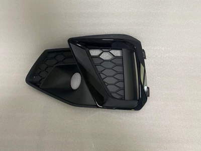 Suitable for Audi A4L fog lamp frame 20 21 22 23 24 B9 S4 fog lamp frame front bar grille fog lamp cover (Light frame) - all-black-left