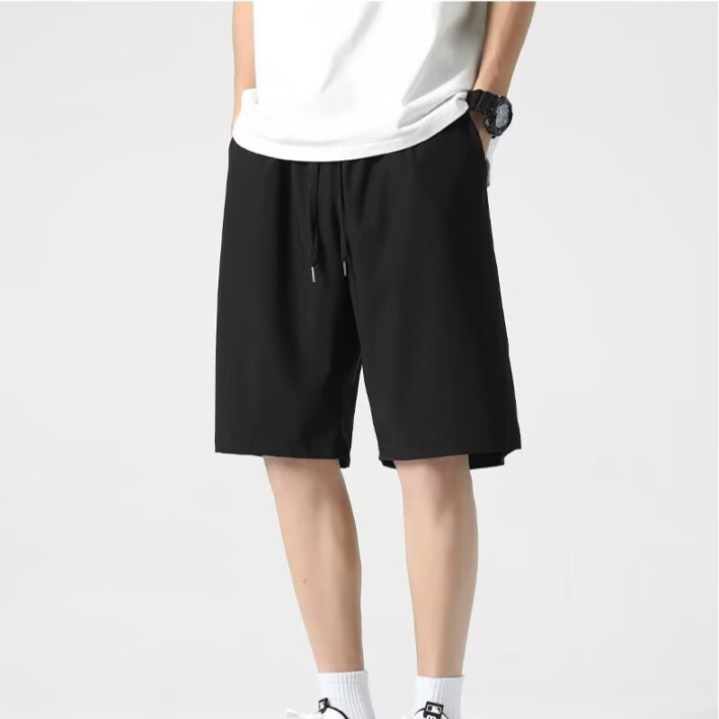 Manufacturer Wholesale Cheap Ice Silk Sports Shorts Men's Summer Thin Quick-Drying Five-Point Pants Simple Beach Large Pants