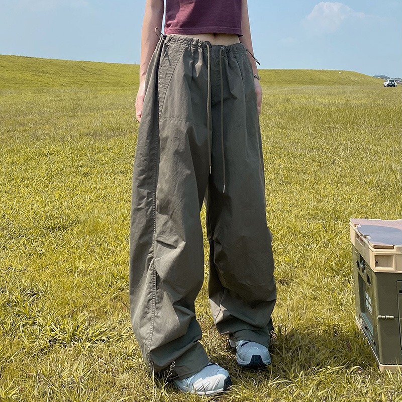 Cross-Border American Retro Paratrooper Overalls Loose Paper Bag Newspaper Pants Street Casual Parachute Pants Men and Women Trendy Cross-Border American Retro Paratrooper Overalls Loose Paper Bag Newspaper Pants Street Casual Parachute Pants Men and Women Trendy